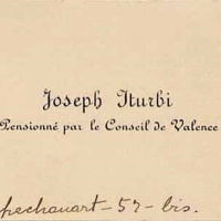 Tarjeta de visita de José Iturbi durante su estancia en París como pensionado de la Diputación de Valencia: “Pensionné par le Conseil de Valence”