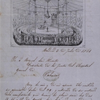 Carta de Thomas Price a Miguel de San Vicente de 3 de julio de 1861 sobre las funciones que ha de dar en la Plaza de Toros de Valencia.... 1861; 27 x 22 cm. ES.462508.ADPV/Carteles de circo/ Sig. IX.1 caja 20, legajo 74.02